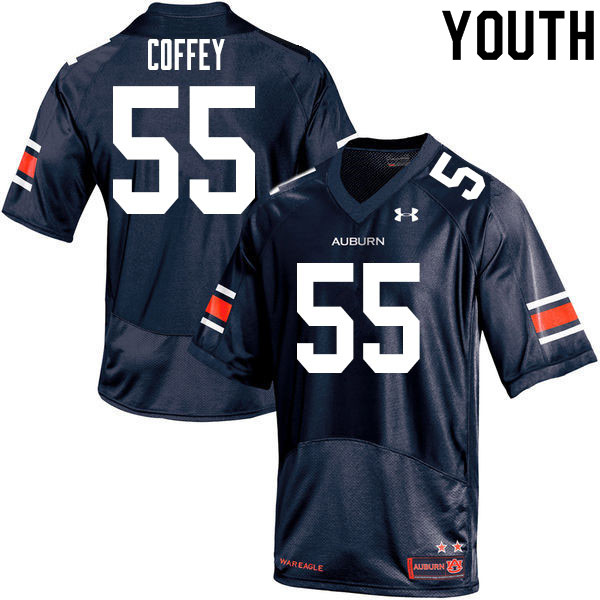 Auburn Tigers Youth Brenden Coffey #55 Navy Under Armour Stitched College 2020 NCAA Authentic Football Jersey BTW4674IU